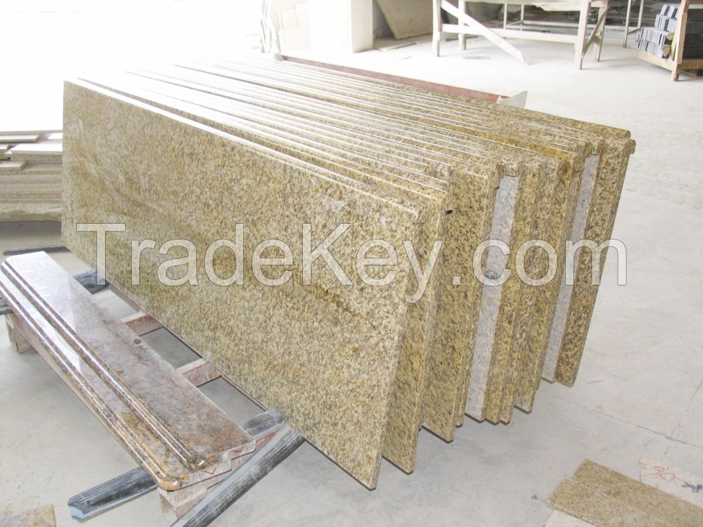 Factory Wholesale Tiger Yellow Granite Stone Kitchen Vanity Counter Top