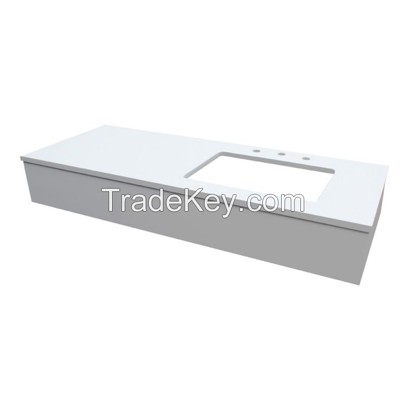 Wholesale Pure white quartz kitchen countertop artificial quartz bathroom countertop vanity top