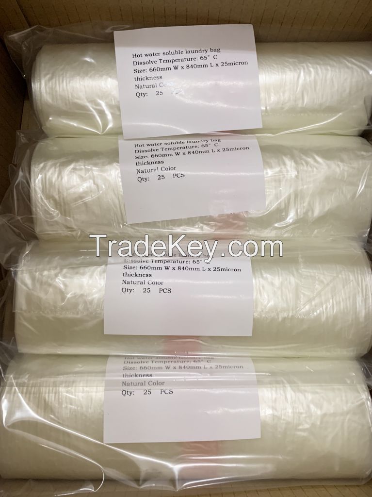 Hot water soluble laundry bags