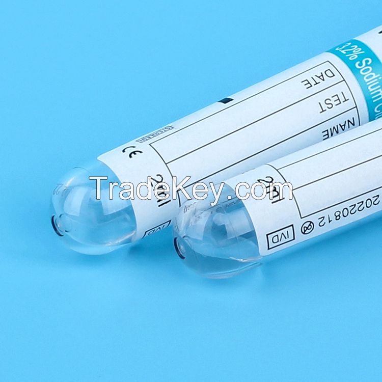 Plastic Tube Vacuum Blood Collection Sodium Citrate  medical products factory