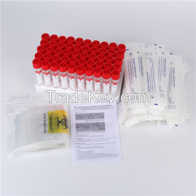 CE& ISO approval VTM sampling kit 3ml Factory Price with Flocked Swab