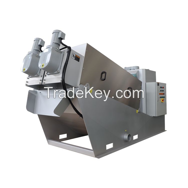 Sanshine HDL-302 model stainless steel screw press dewatering sludge machine screw press filter solid liquid separator