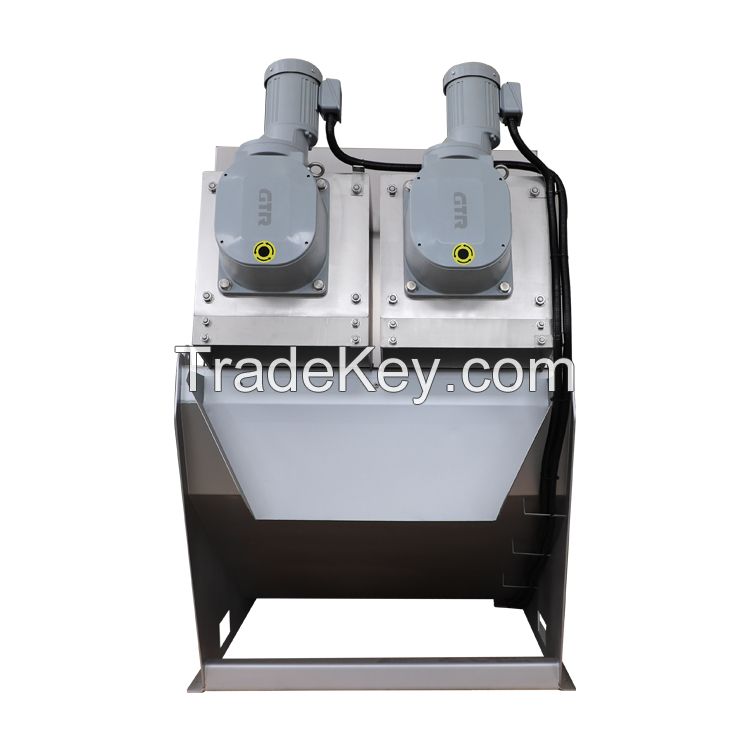 Sanshine HDL-302 model stainless steel screw press dewatering sludge machine screw press filter solid liquid separator