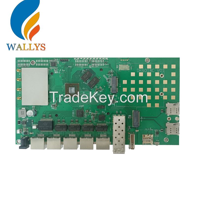 Wallys DR6018C V01 wifi6 router Support OpenWRT IPQ6010 802.11ax QCN9074 WiFi 6E Card