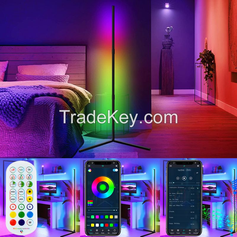 Home Brighter 16 Million Colors Phone App Controlled Music WiFi RGB Lamp Smart WiFi Wall Corner Floor Lamp