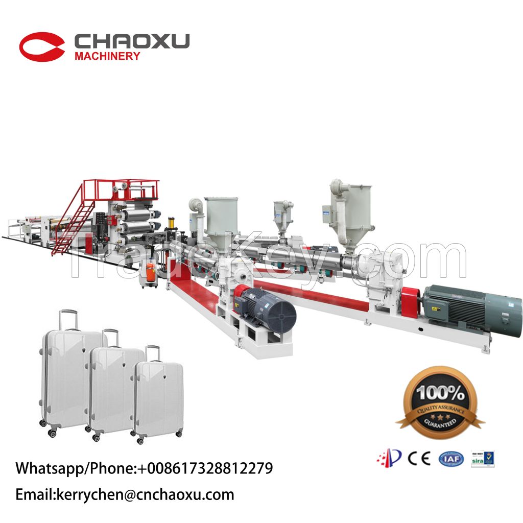 CHAOXU Three Layer PC ABS Sheet Extruder Machine for Making Baggage Luggage Case