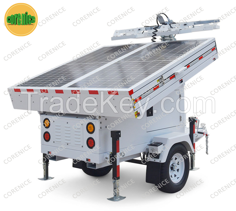 9 meter outdoor portable trailer led mobile solar light tower