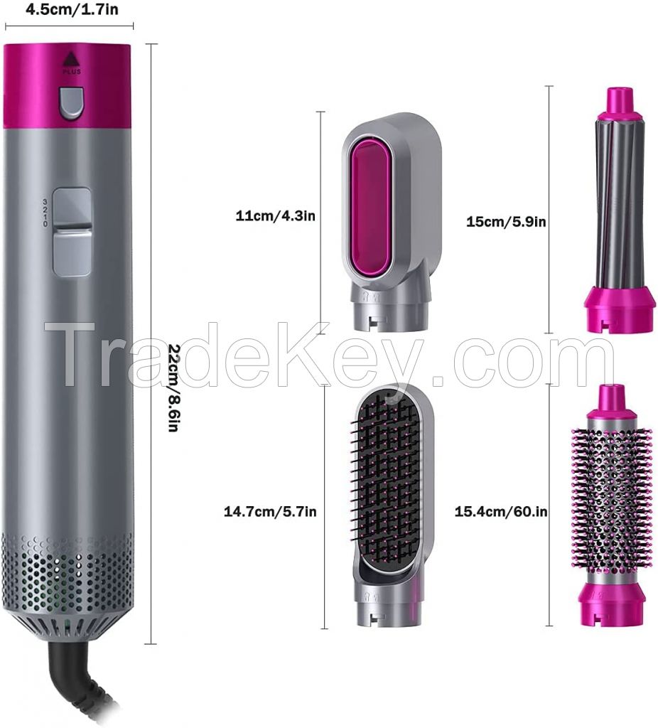 Hot Sell Professional 5 in 1 Volumizer Blow Dryer One Step Hair Straightener Curler Comb Electric Hair Dry Brush
