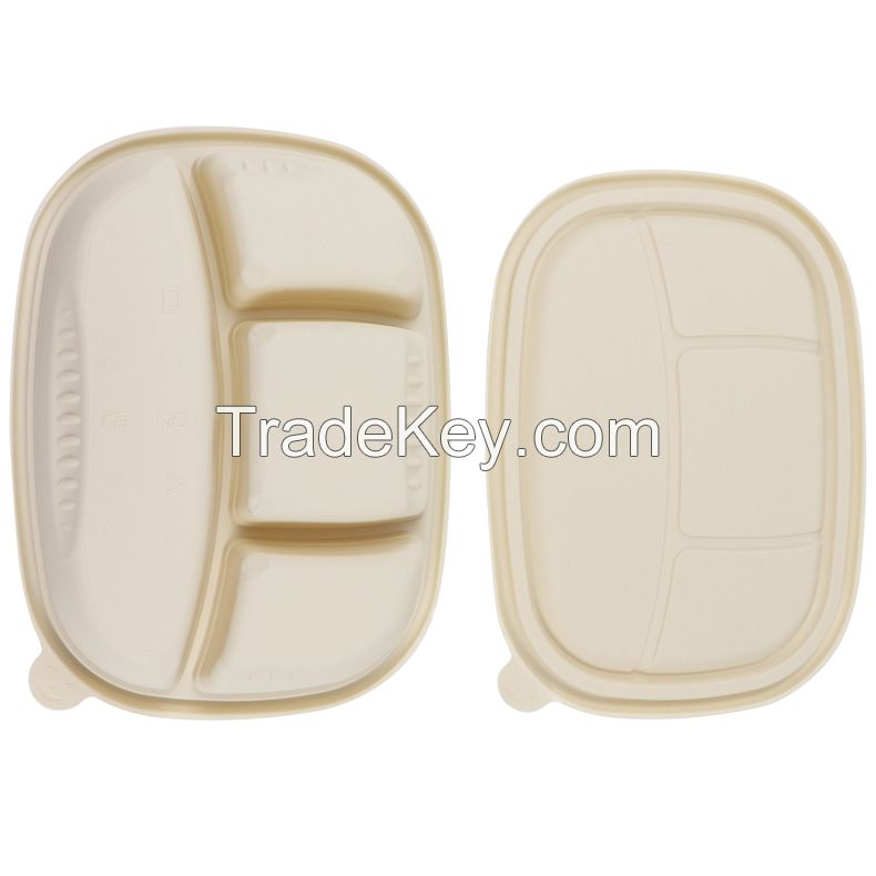 eco friendly  Lunch Boxes  Disposable biodegradable food packing corn strach biodegradable food container