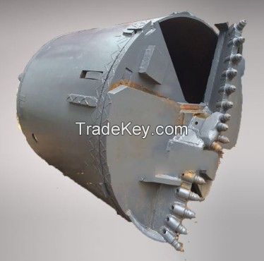 rock cutter bucket wholesale high strength customized rotary drill bucket with bullet teeth