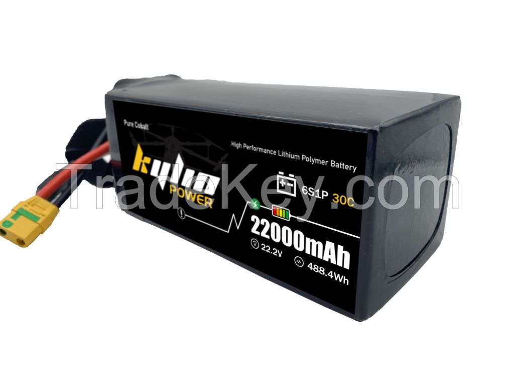 22000mAh 22.2V 25C 6S Rechargeable Batteries With XT90s Plug For Agriculture Drones Lipo Battery