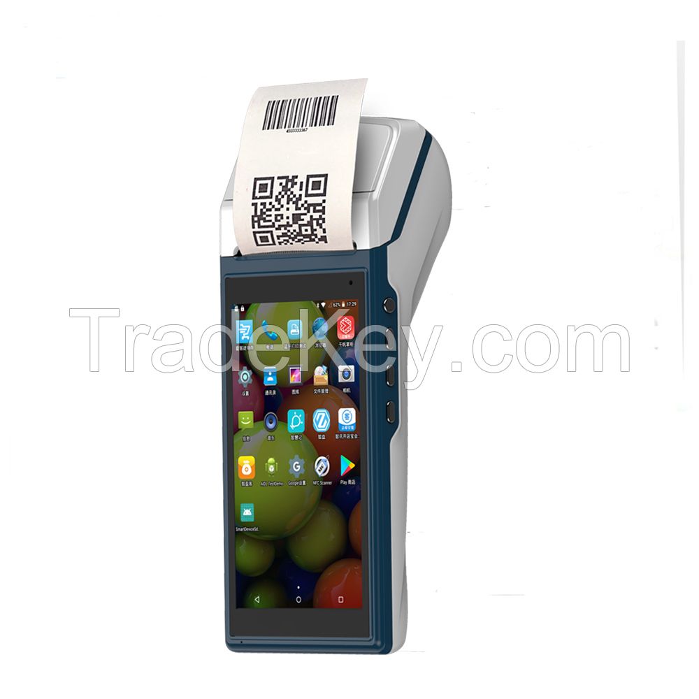ZKC5502 Android7.1 Intelligent POS Terminal with 58mm thermal printer,NFC reader,1D2D scanner optional for delivery food
