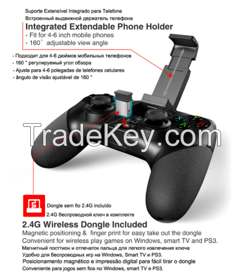 Bluetooth-compatible Wireless trigger joystick mobile gamepad Bluetooth trigger controller PC mobile smartphone gamepad controller 