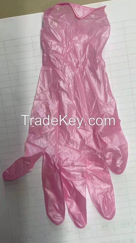 Pink disposable nitrile industrial inspection medical powder-free and powder-free gloves