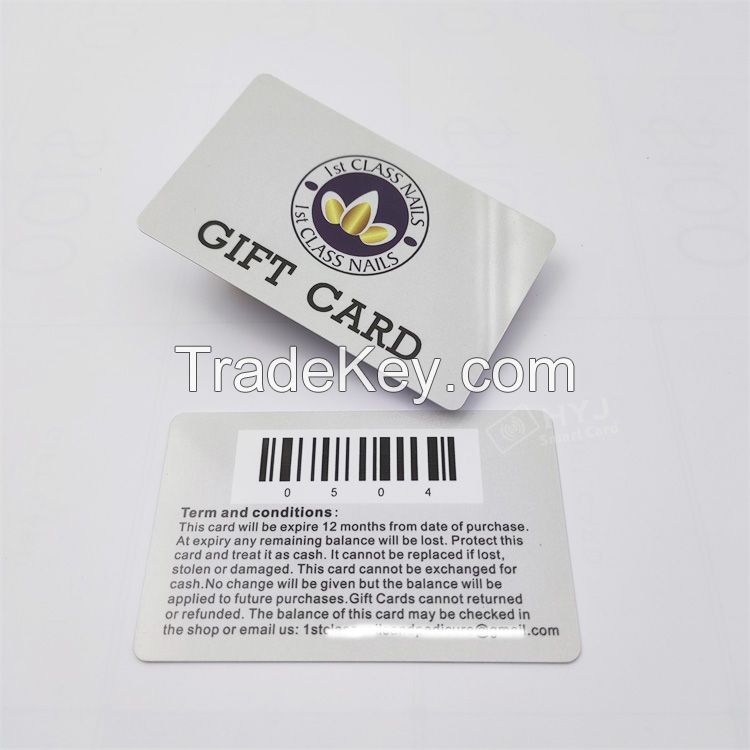 Custom CR80 size plastic loyalty card business card printing
