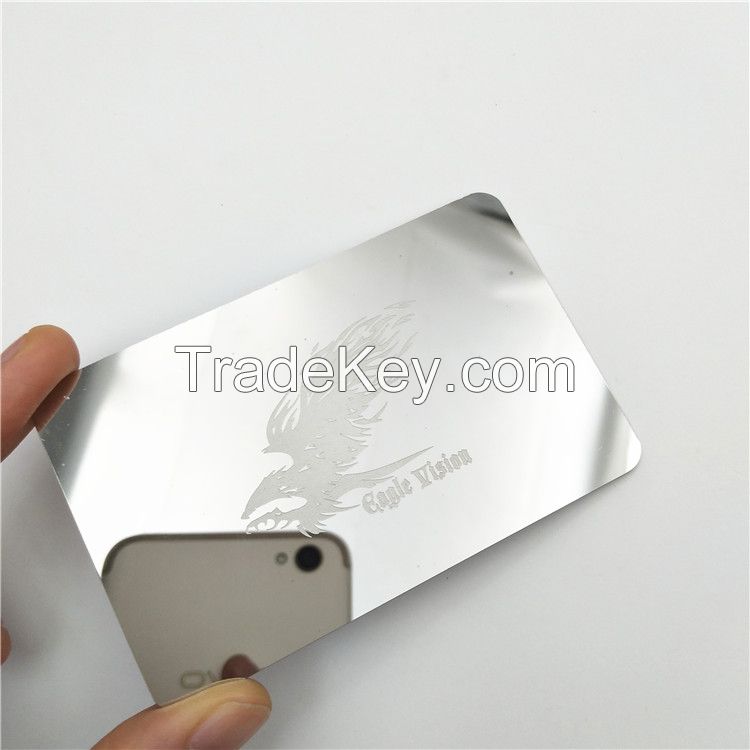 Custom stainless steel mirror metal business card