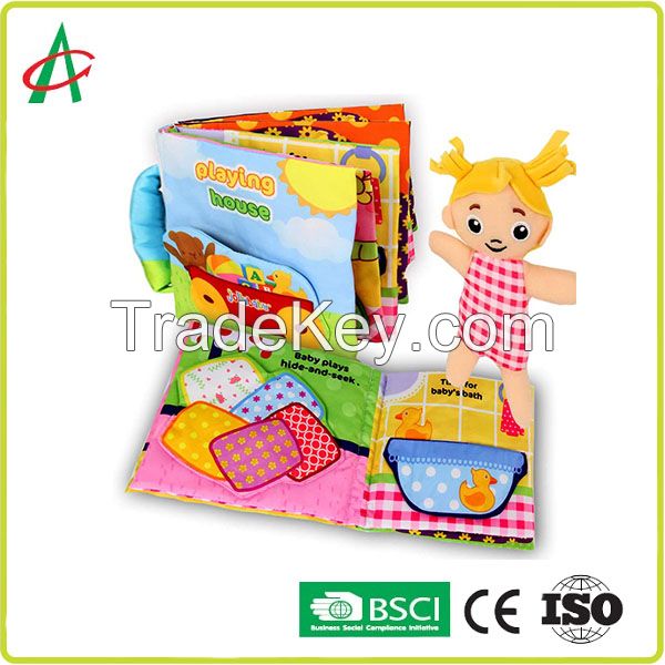 Cloth Book Touch Feel Baby Belly Time 9 Sensory Items Soft Fold Activi