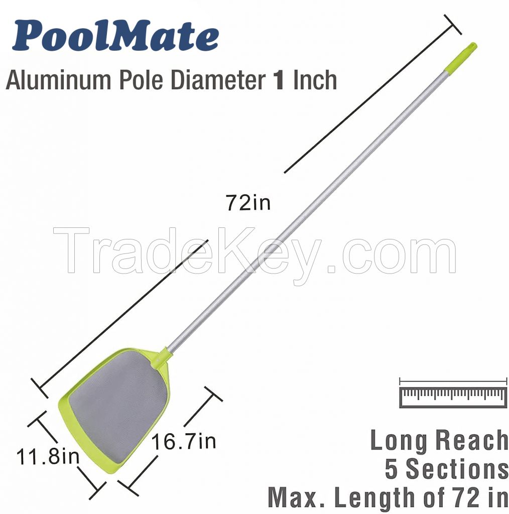 PoolMate Leaf Skimmer Rake with 56'' Aluminum Pole