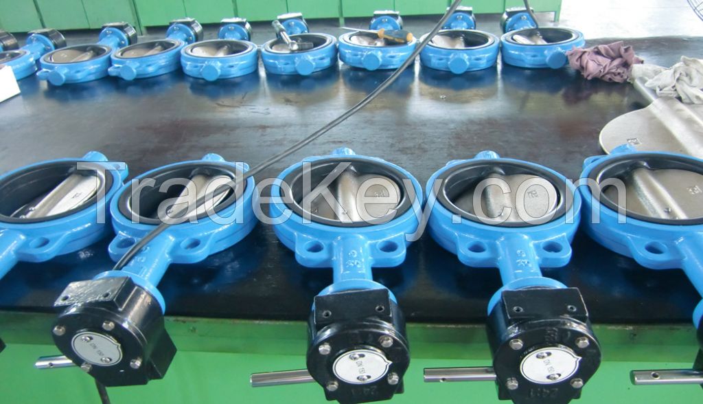 Resilient Seated Concentric Type Ductile Cast Iron Industrial Control Wafer Butterfly Valves with EPDM PTFE PFA Rubber Lining API/ANSI/DIN/JIS/ASME/Awwa