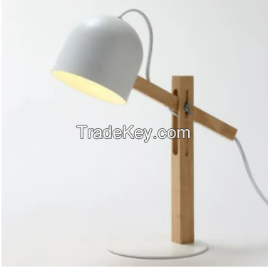 Desk Lamp Wood Table Lamp for Bedroom Lamps Nightstand Lamp with Wood Base
