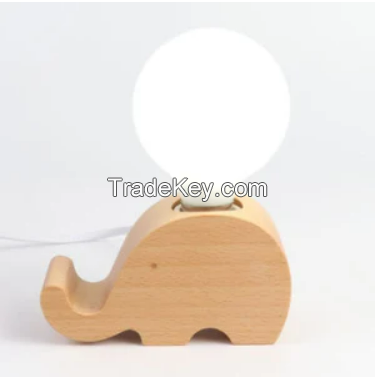 Cute Desk Lamp Creative Table Lamp with Wood Base Changeable Shape Desk Lamp for Bedrooms