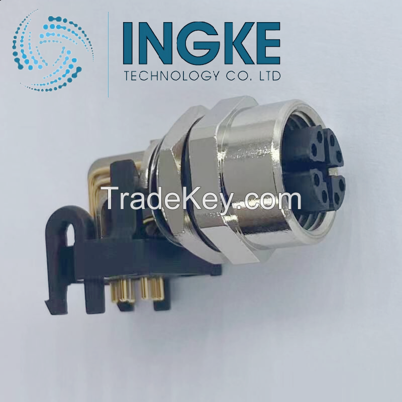 INGKE YKM12-WG08X22A Direct substitution MMT471A315  PC board jack M12, X-coded, 8-pole, IP67, 90&Acirc;&deg; angled