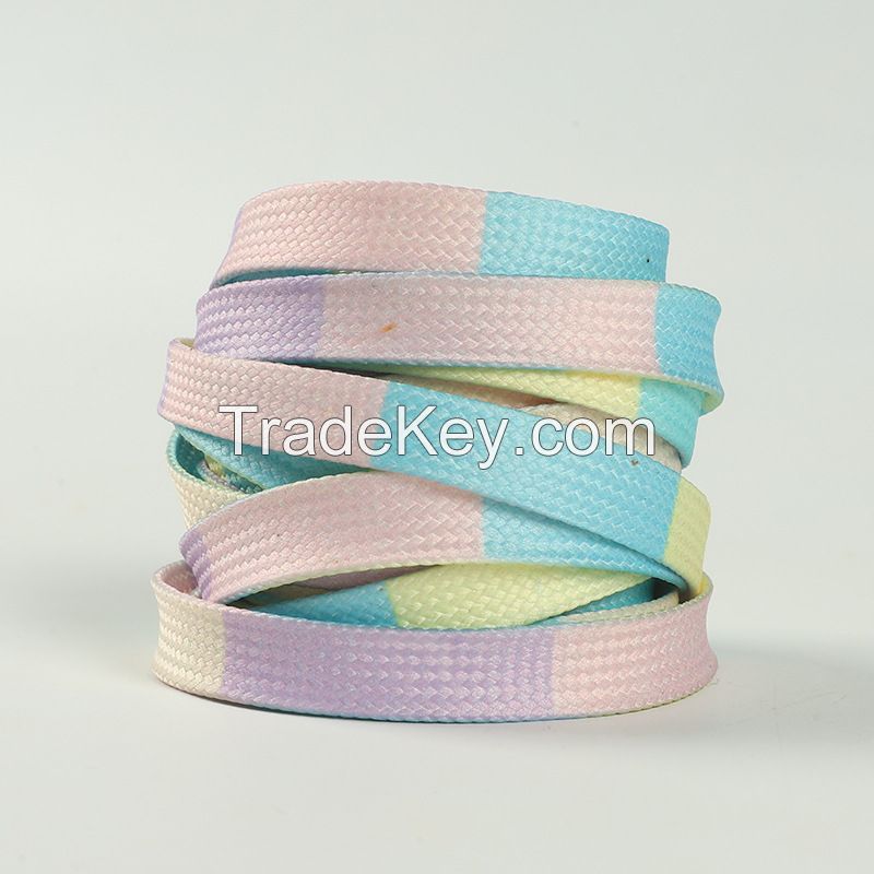 Flat Shoelaces Shoestring Made of Polyester, Colored by Thermal Transfer Good Wear-resistant