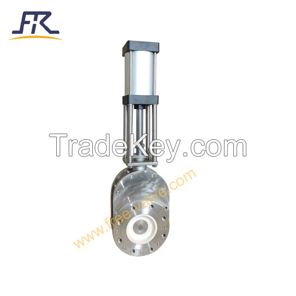 Stainless Steel Type Pneumatic Ceramic Double Disc Gate Valve 