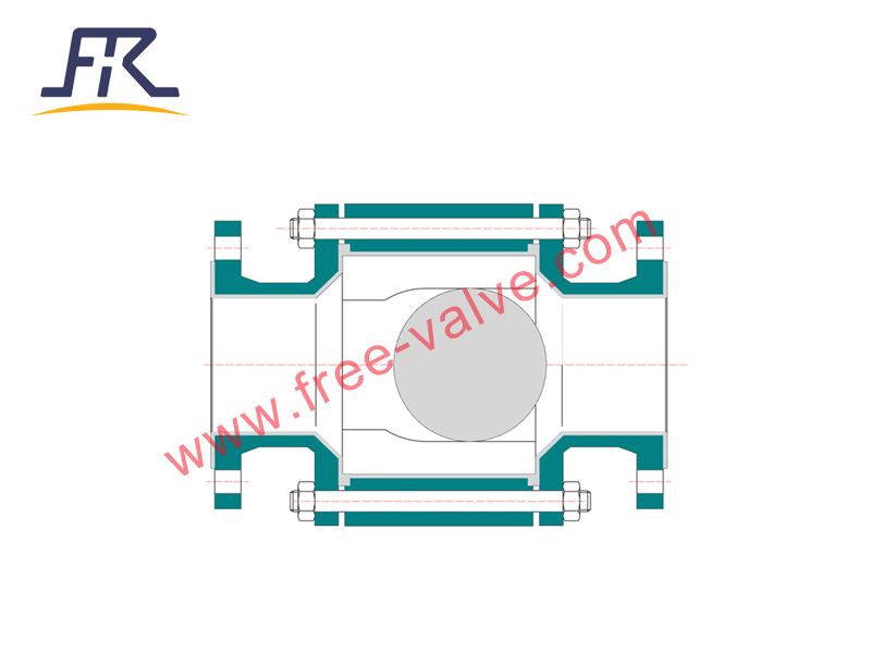 PFA Lined Check Valve Floating Ball for chemical industry