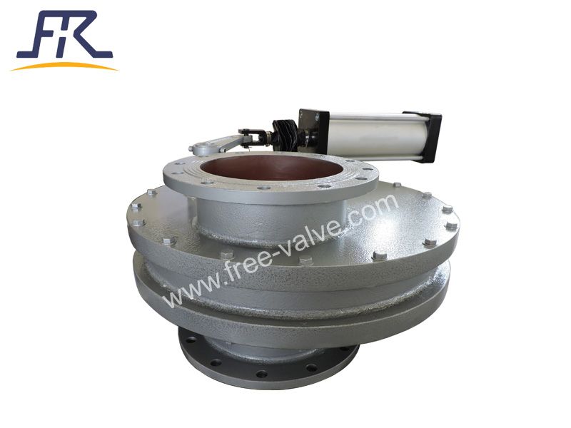 Pneumatic Ceramic Rotary Double Disc Gate Valve for ash pipeline system FRZX644TC
