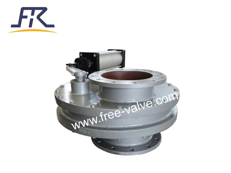 Pneumatic Ceramic Rotary Double Disc Gate Valve for ash pipeline system FRZX644TC