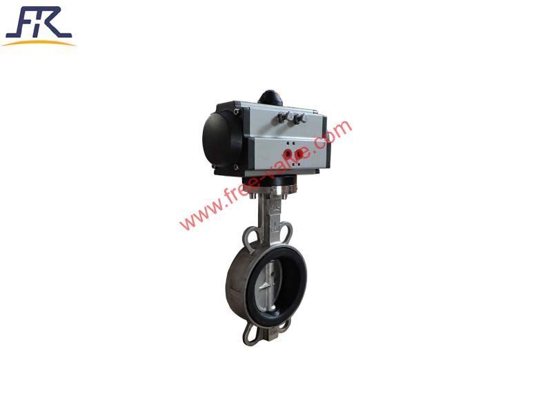 Pneumatic Operated Wafer Type Lining Rubber Butterfly Valve