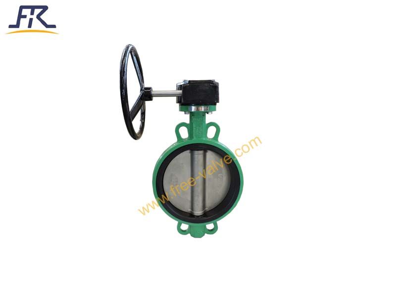 bronze disc Manual Operation Wafer Ductile Iron rubber lined Butterfly Valve for sea water