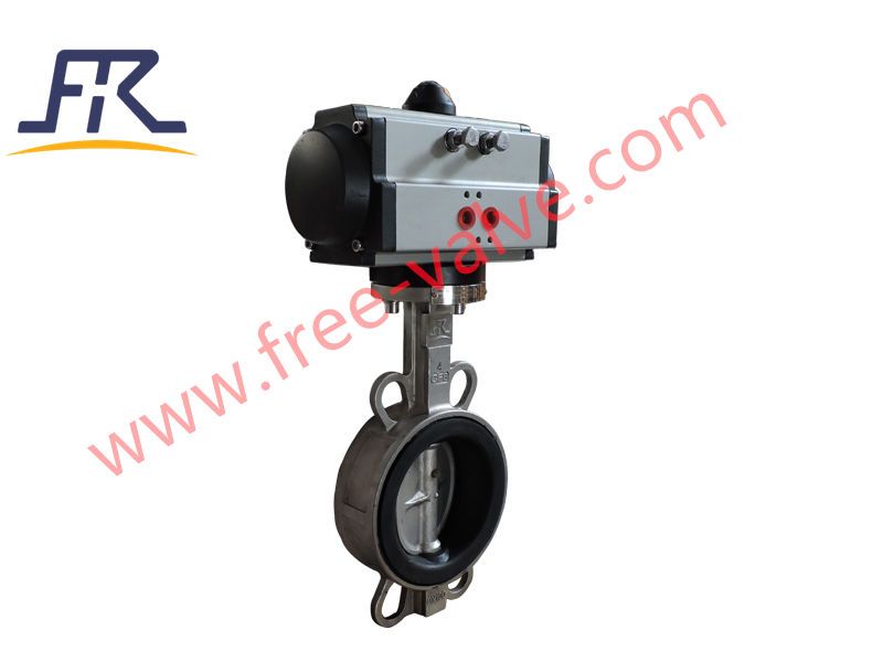 Pneumatic Wafer Type Rubber Lined Butterfly Valve
