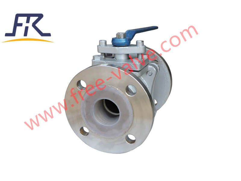 Class150 Fluorine PFA Lined Flange Type Cast Steel Floating Ball Valve 