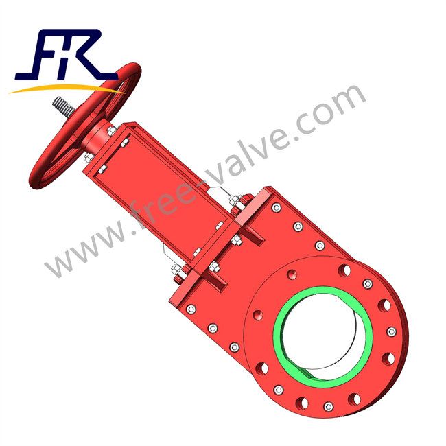 FRZ73PU manual operation PU lined slurry knife gate valve