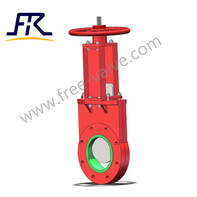 FRZ73PU urethane rubber seat  knife gate valve for high abrasive slurry