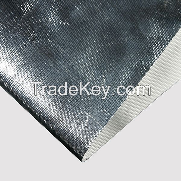 0.1mm-3mm Aluminized Glass Fiber Cloth Aluminum Foil Laminated Fiberglass Cloth AL-Foil Coated Fiberglass Fabric