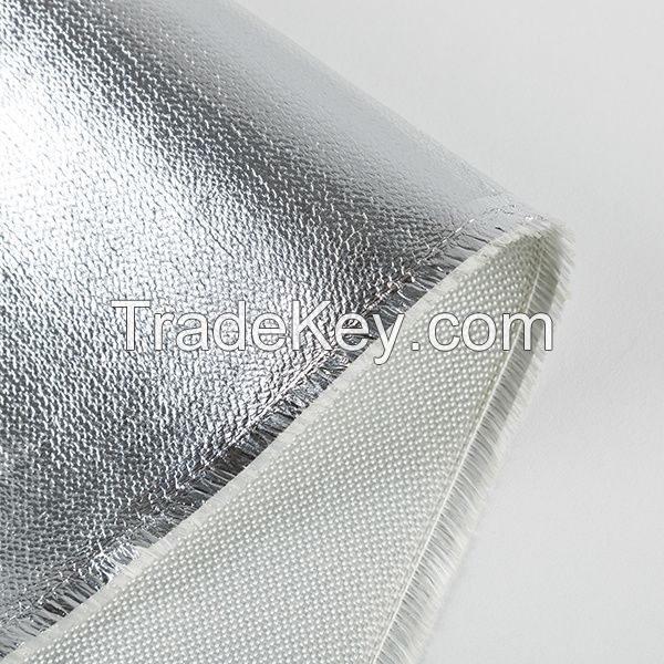 0.1mm-3mm Aluminized Glass Fiber Cloth Aluminum Foil Laminated Fiberglass Cloth AL-Foil Coated Fiberglass Fabric