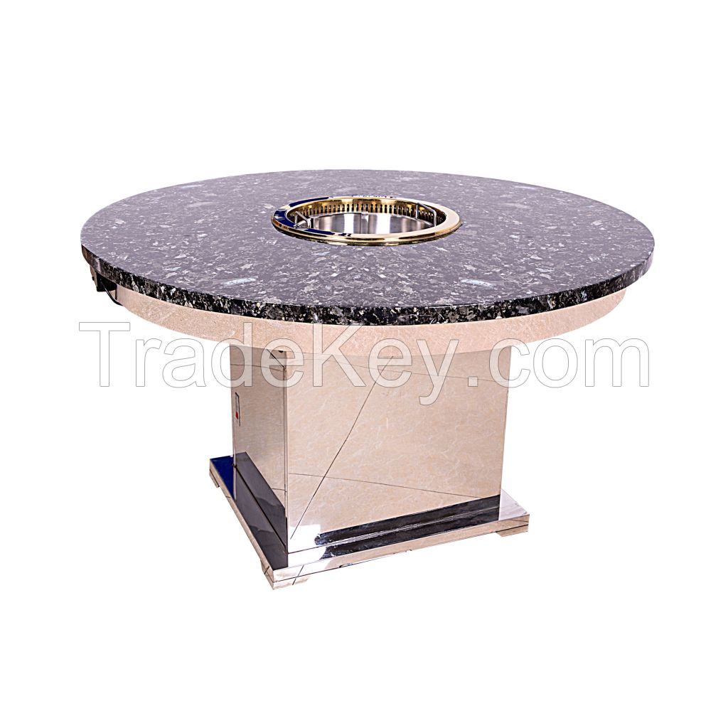 Manufacturers Electric Smokeless Hot Pot Dining Round Table for Restaurant