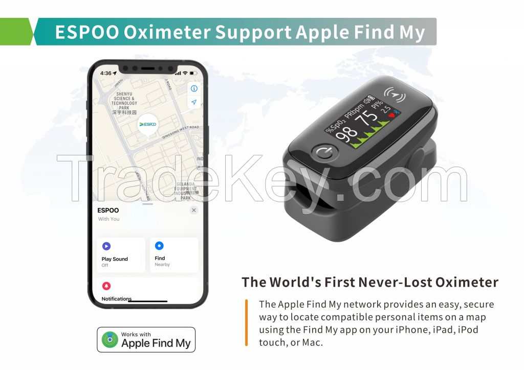 never-lose yimilife fingertip pulse oximetre with App find me