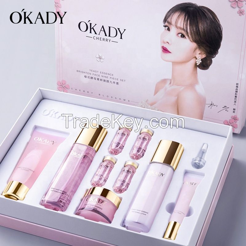 OKADY Ectoin Hyaluronic Acid Cherry Blossom Yeast Extract Moisturize Radiation Protection Repairing Skin Care Set For Women