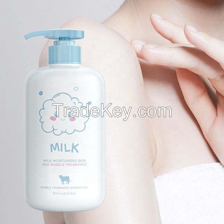 High Quality Private Label Whitening Organic Body Wash Oem Milk Body Wash Skin Whitening Body Wash for Women Adults Female 800ml