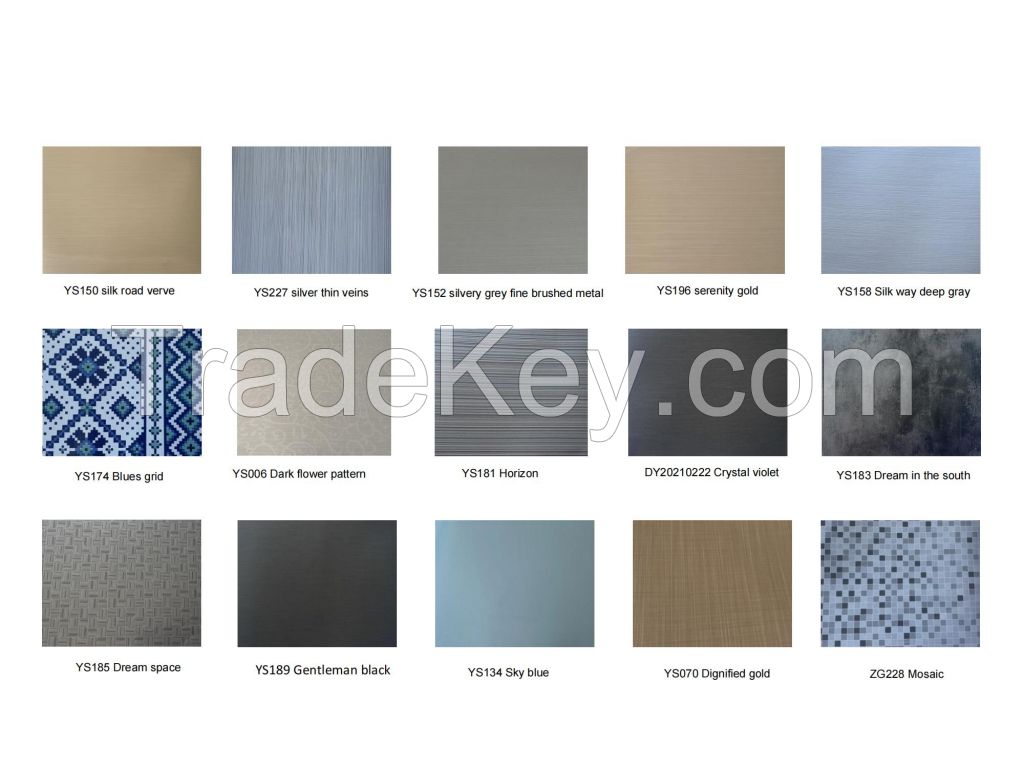VCM productive process pearl light style film coated stainless steel sheet for wall panel decoration