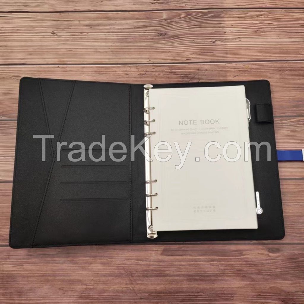High class charging notebook gift set box with pen and USB power bank thermos