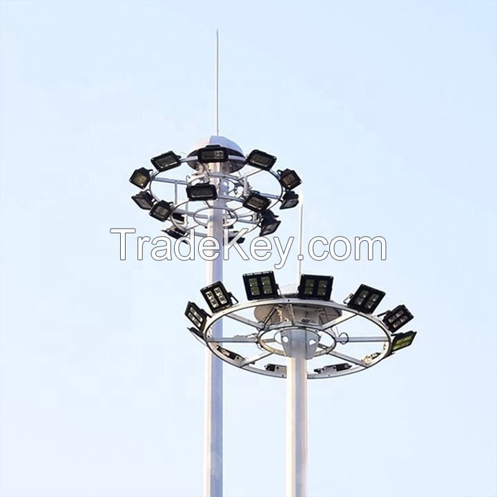 New Design Outdoor Adjustable Airport Stadium 2400W High Pressure Sodium LED Flood light, 20M High Mast Lighting Pole Price