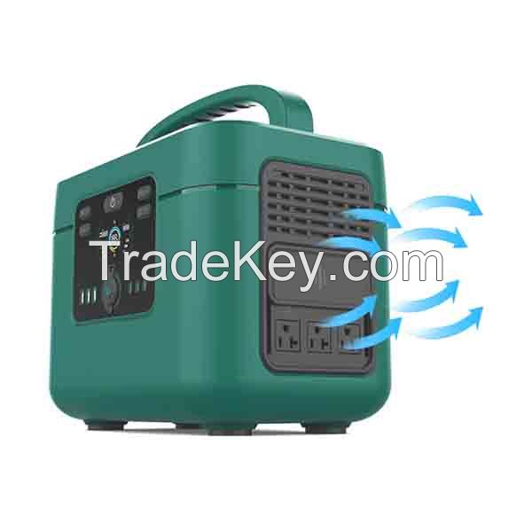 China Manufacturer 1200W Solar Portable Lithium Battery Power Station AC DC Emergency Power System
