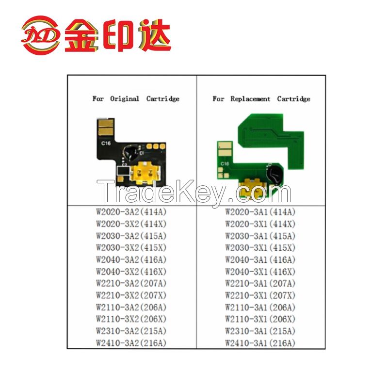 Compatible HP 415A 416A 215A 216A 207A 206A 415X 416X 215X 216X 206X 207X Toner Cartridge Chip for HP W2020 W2030 W2040 W2210 W2110 W2310 W2420 Cartridge Chip