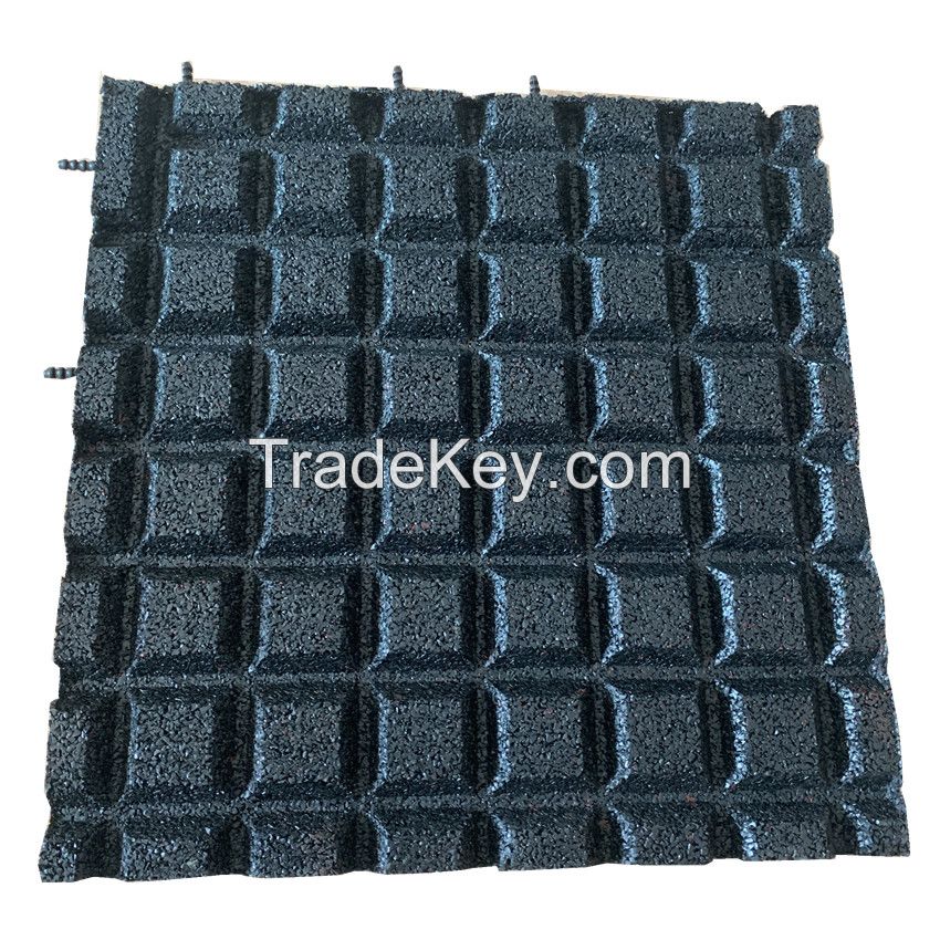 50mm EN1177 Tested Outdoor Playground Rubber Flooring Tiles