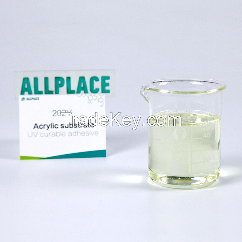 Allplace General Purpose UV Acrylic Adhesive Glue 202Y for Bonding Acrylic to Wide Range Substance Fast Curing Strong Adhesion